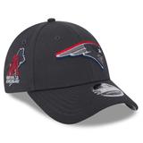 Youth New Era Graphite England Patriots 2024 NFL Draft 9FORTY Adjustable Hat