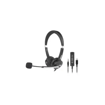 Hamlet HHEADM-CJS Kopfhörer & Headset Kabelgebunden Kopfband Büro/Callcenter USB Typ-C Schwarz