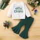 Baby Girl Christmas Slogan Graphic Pullover Flare Leg Pants