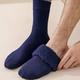 pair Mens Midcalf Plush Thick Warm Fuzzy Socks Navy Blue Can Be Used As Floor Socks Sleeping Socks And Over Knee Socks