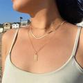 Gold Initial Necklace For Girls Women K Gold Plated Layered Link Chain Square Initial Pendant Snake Choker Chain Layered Necklace Jewelry Gifts For Me