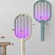 Rechargeable Electric Mosquito Racket With Rotatable Purple Light Mosquito Trap Foldable Powerful Flyswatter Mosquito Dispeller Mice Repeller For H