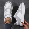 Womens Light Grey Sport Skateboarding Shoes Comfortable Breathable Lightweight Sneakers