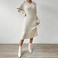 Womens Sweater Dress With Raglan Sleeve Design