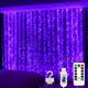 HOME LIGHTING Window Curtain String Lights LED Lighting Modes Fairy Copper Light with Remote USB Powered for Halloween Christmas Bedroom Party Weddi