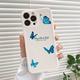 pc Beige AntiDrop Phone Case With Picture Frame HandPainted Butterfly Design Compatible With Iphone