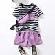 Young Boy ThreePiece Striped ShortSleeved TShirt Cargo Shorts And Bag