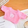 pc Pink Teddy Bear Head Plush Toy Clothing Cartoon HandKnitted Embroidery Sweater For Plush Toy