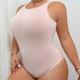 Plus Size Womens Shapewear Bodysuit With Tummy Control Seamless Knitted Light Pink pc