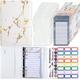 set A Marble Printed Pvc Cover Planner Refill Pages With Zipper Pockets Budget Cards Sticker Sheets Cash Envelope Hole Budget Notebook Cash Organiz