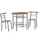 HOMCOM Piece Dining Table Set Metal Frame Wood Top Breakfast Bar Table Set For Dining Table WStorage Shelf Chairs