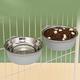 pc Random Color Stainless Steel Cat Bowl Hanging Dog Bowl AntiOverflow Pet Feeder For Small Dogs Guinea Pigs And Rabbits