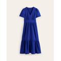 Eve Double Cloth Midi Dress Blue Women Boden, Indigo Bunting