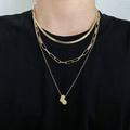 pc Multi Layered Chain Necklace For Women Men Teen Stackable Snake Gold Necklace Exquisite Heart Chain Necklace For Birthday Party Jewelry Gifts