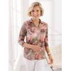 Poloshirt CLASSIC BASICS "Poloshirt", Damen, Gr. 46, rosa (ecru, flamingo, bedruckt), 100% Baumwolle, gemustert, animal-print, geblümt, 3/4-Ärmel, Shirts