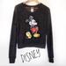 Disney Sweaters | Disney Gray Sequined Mickey Mouse Large Graphic Sweater Womens S Oversized Bling | Color: Black/Gray | Size: S