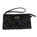 Coach Bags | Coach Wristlet Wallet Black Fabric Signature C Logo With Patent Leather | Color: Black/Silver | Size: Os