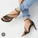 Free People Shoes | Free People Black Disco Fever Strappy Heel Sandals Like New Size 38 | Color: Black | Size: 7.5