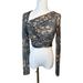 Free People Tops | Free People Womens Supernova Crop Top Size Xs Gray Mesh Sheer Ruched | Color: Gray/Pink | Size: Xs