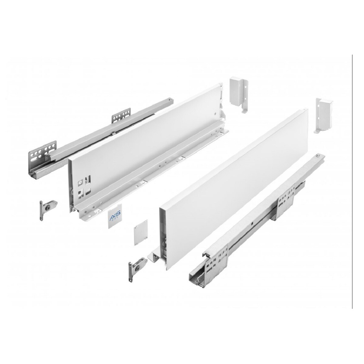 MS Beschläge Schubladensystem Weiß Unterflurführungen Soft Close Schubkasten-Set 250mm 120mm Image