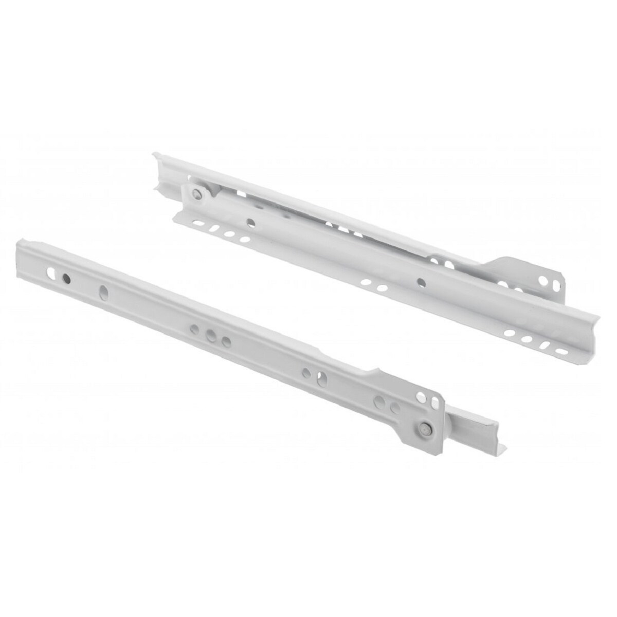 MS Beschläge 4-teilig Schubladenschienen Weiß Paar Rollschubführungen 20kg Traglast 600mm Image