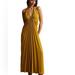 Anthropologie Dresses | Anthropologie Women’s Pleated Halter Grecian Midi Maxi Dress Yellow Gold 0p | Color: Yellow | Size: 0p