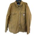 Carhartt Jackets & Coats | Carhartt Flex Relaxed Fit Men Canvas Fleece-Lined Shirt Jacket Sz 2xl Brn | Color: Brown | Size: Xxl