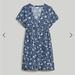 Madewell Dresses | Button Front V-Neck Mini Dress In Blue Indigo | Color: Blue | Size: S