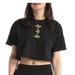 Adidas Tops | Adidas Black Gold Cropped Workout Tee | Color: Black/Gold | Size: S