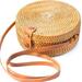 Anthropologie Bags | Anthropologie Handwoven Round Rattan Bag Shoulder Leather Straps | Color: Brown/Tan | Size: Os