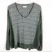 Madewell Tops | Madewell | Women's Grey & Green Color V-Neckline Burnout Tees Size Xs | Color: Gray/Green | Size: Xs