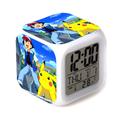 Pokemon Pikachu LED Color Changing Thermometer Glowing Alarm Clock