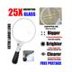 Handheld 25X Magnifier Reading Magnifying Glass Loupe With 3 LED Light