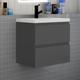 (Grey) Aica 600mm Wall Hung Vanity Units with Basin Sink