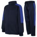 (7-8 Years, Navy & Royal Blue) Unisex Fleece School PE Kit Contrast Tracksuit