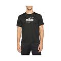 (Black, M) NIKE Mens Dri-Fit T Shirt Short Sleeve Quick Dry Miler Reflective Running Tops