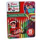 (Elves 15 Pack Colouring Pencils) Christmas Elf Kids Activity Art Colouring Stickers Drawing Book Crayons Pencils