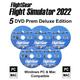 Flight Simulator 2022 X Premium DELUXE Edition Flight Sim FlightGear 5 Disc DVD CD For Microsoft Windows 11 10 8 7 Vista PC / 600 Aircraft + Scenery