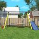 Kids Swing Seesaw Set with Basketball Hoop, Backyard Playground Play Toy