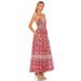 Free People Dresses | Free People Real Love Maxi Dress S Meadow Halter Flowy Boho Tassels Cotton | Color: Pink/Red | Size: S