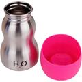 H2O4K9 Stainless Steel Dog Water Bottle and Travel Bowl Small 270 ml Perfect Pink