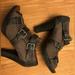Anthropologie Shoes | Anthropology Naya Peep Toe Bootie Shoes, Size 8 Brown W/Black | Color: Black/Brown/Red | Size: 8