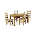 Corona 4'0" Dining Table & 4 Chairs Solid Pine Furniture