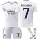(22) 24-25 Real Madrid Home Soccer Jersey Set No.7 RONALDO Training Suit Football Kit Uniform With Socks for Adult Kids