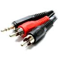 kenable 3.5mm Stereo Jack to 2 RCA Phono Plugs Audio Cable Lead Nickel 3m