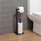 Bathroom Toilet Roll Holder Matt Black Free Standing Accessories Stainless Steel