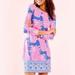 Lilly Pulitzer Dresses | Lilly Pulitzer | $148 Sophia Dress Blue Heaven Little Flamenco Upf 50+ | Color: Blue/Pink | Size: L