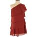 Urban Outfitters Dresses | Alice & Uo One Shoulder Ruffle Dress | Color: Orange/Red | Size: Xs