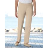 Blair Women's SlimSation® Straight-Leg Pants - Tan - 8PS - Petite Short