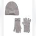 Kate Spade Accessories | Kate Spade New York Women's Gray 2-Piece Bow Beanie & Gloves Set, Size: One Size | Color: Silver | Size: Os